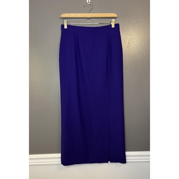 JH Collectibles Skirt Womens Purple Wool Lined Maxi Front Slit Made in USA - Picture 1 of 13